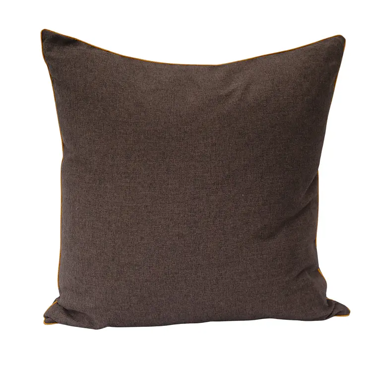 COJIN - LANA ESPIGA CAFÉ CON VIVO MOSTAZA (60 X 60 CM) 1