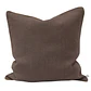 COJIN - LINO CHOCOLATE CON VIVO BEIGE (60 X 60 CM) - Miniatura 1