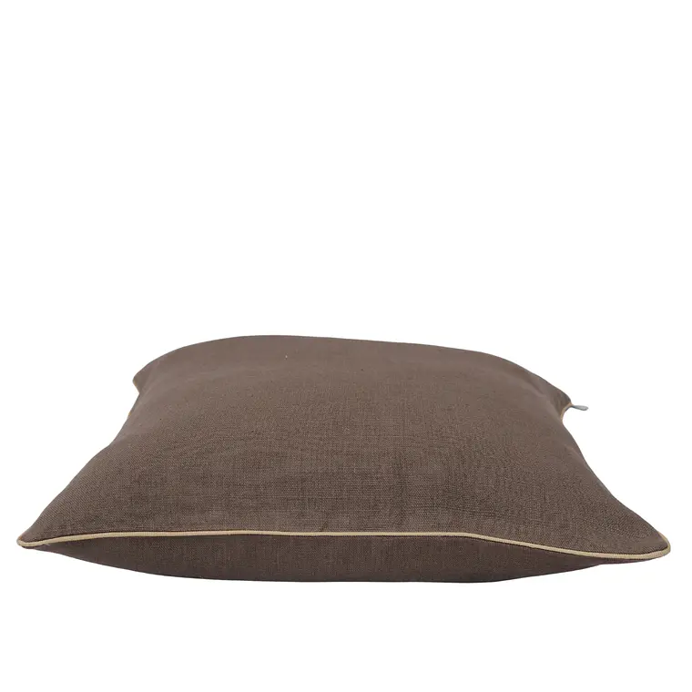 COJIN - LINO CHOCOLATE CON VIVO BEIGE (60 X 60 CM) 2