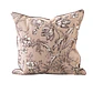 COJIN - LINO FLORES GRISES BEIGE VIVO BURDEO (50 X 50 CM) - Miniatura 1
