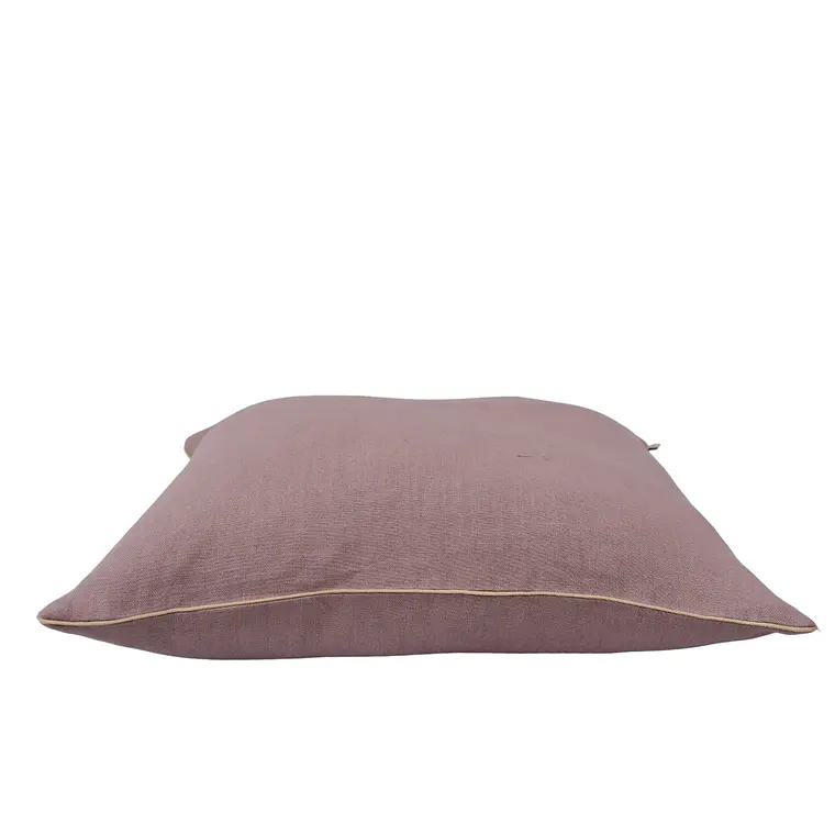 COJIN - LINO LAVANDA CON VIVO BEIGE (60 X 60 CM) 3