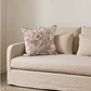 COJIN - LINO FLORES GRISES BEIGE VIVO BURDEO (50 X 50 CM) - Miniatura 2