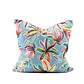 COJIN - OUTDOOR FLORES FONDO CELESTE VIVO CREMA (60 X 60 CM) - Miniatura 1