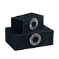 CAJA GAMUZA NEGRA CON ASA PLATEADA L (36L X 25P X 13H CM) - Miniatura 3