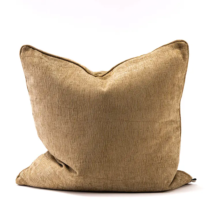 COJIN - TAPIZ BEIGE / OCRE CON VIVO MISMA TELA (60 X 60 CM) 1