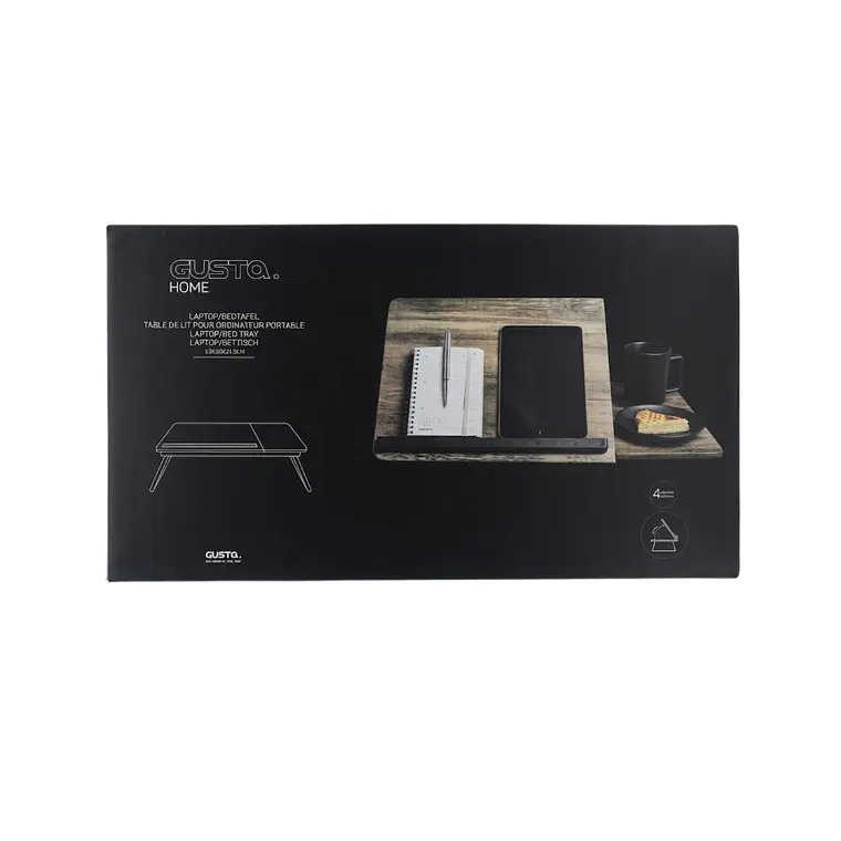 APOYO LAPTOP AJUSTABLE METAL NEGRO/ MADERA NATURAL (53L X 30P X 19H CM) 2