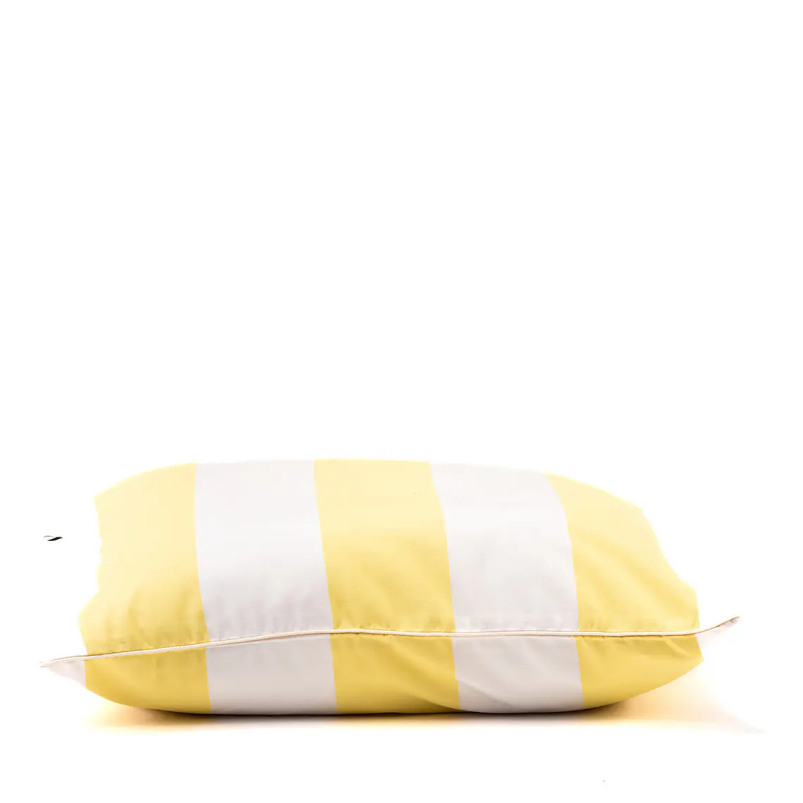 COJIN - SUNBRELLA FRANJAS BLANCO CON AMARILLO VIVO CREMA (60 X 60 CM) 3