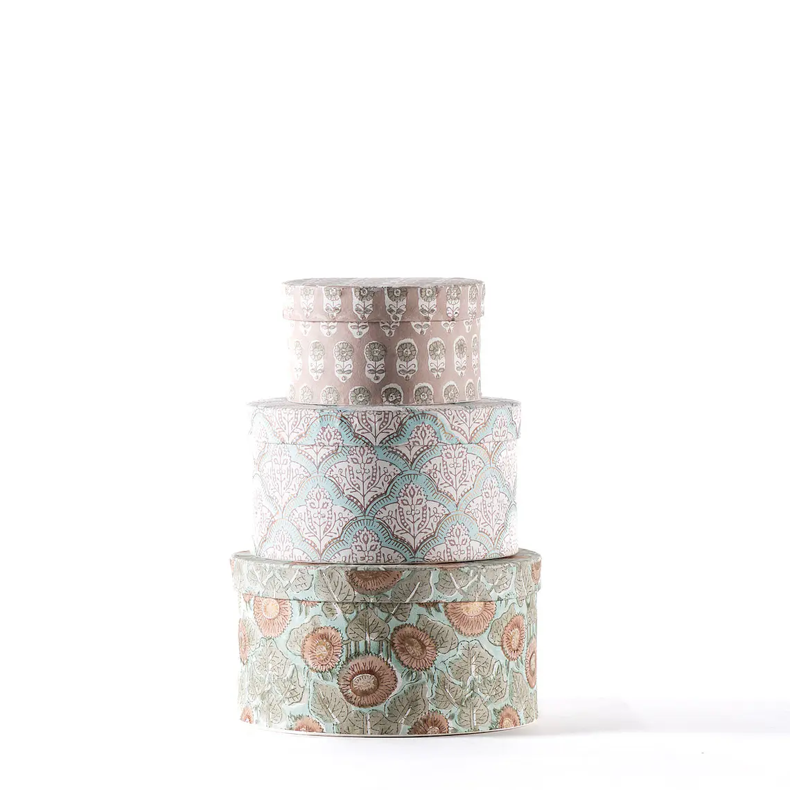 CAJAS REDONDA INDIA - ALMACENAMIENTO DECORATIVO Y ÉTNICO (22.5D CM) 3