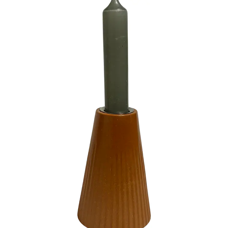 CANDELABRO BIODEGRADABLE S COLOR CANELA (6.8D X 10.5H CM) 2