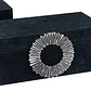 CAJA GAMUZA NEGRA CON ASA PLATEADA L (36L X 25P X 13H CM) - Miniatura 2