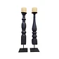 CANDELABRO MADERA TALLADA NEGRO (15D X 65H CM) - Miniatura 2