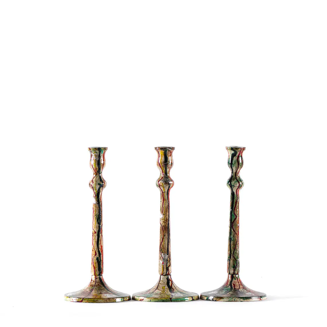CANDELABRO DECORATIVO MULTICOLOR - ESTILO VIBRANTE Y MODERNO (30H X 13D CM) 3