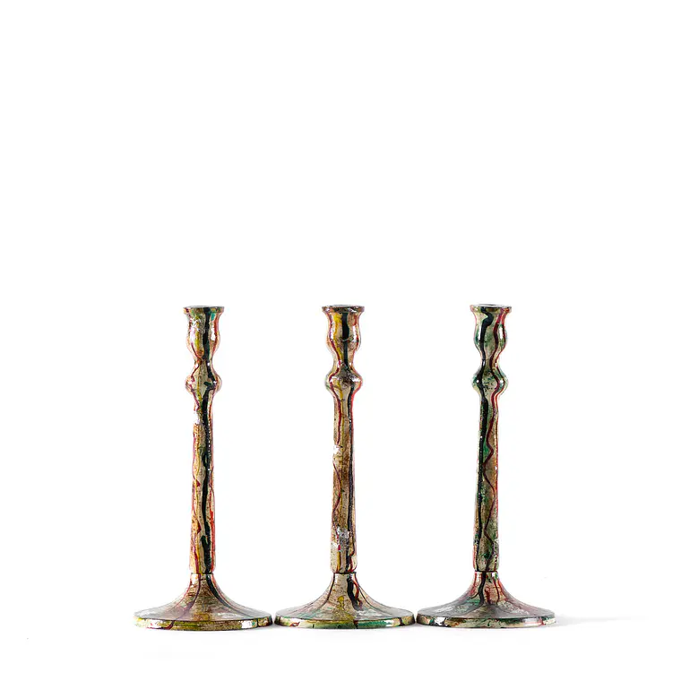 CANDELABRO DECORATIVO MULTICOLOR - ESTILO VIBRANTE Y MODERNO (30H X 13D CM) 3