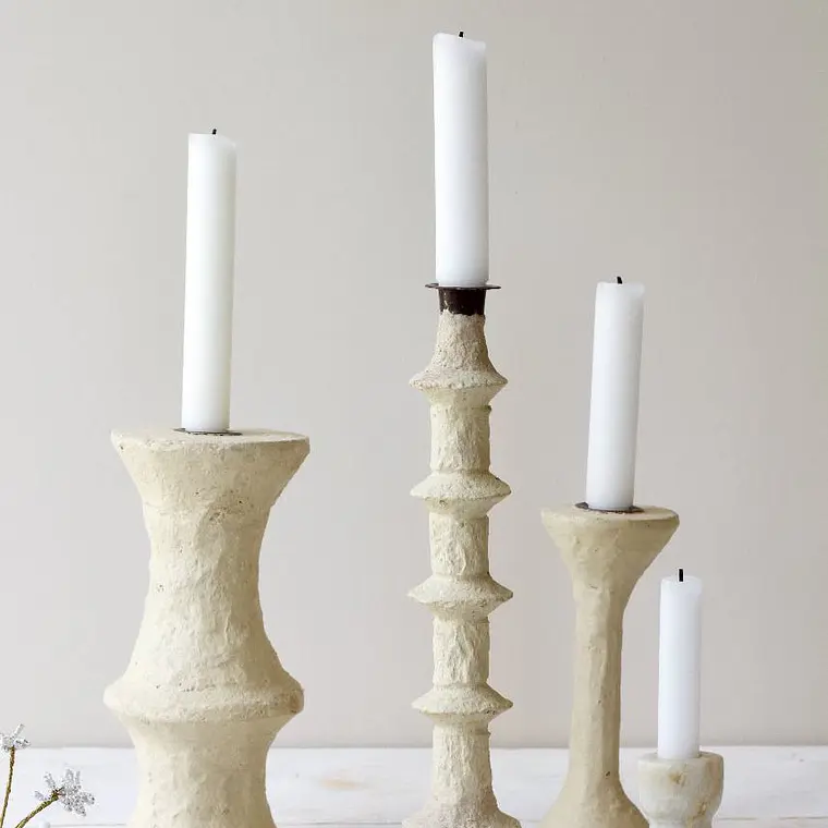 CANDELABRO PAPEL MACHÉ (12D X 30H CM) 2