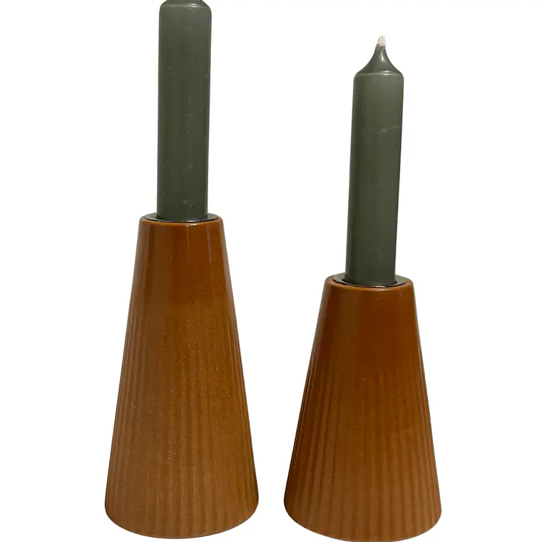 CANDELABRO BIODEGRADABLE S COLOR CANELA (6.8D X 10.5H CM) 4