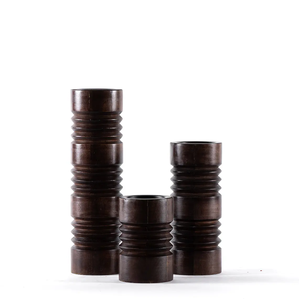 CANDELABRO ROLLITOS CAFÉ M (10D X 25.5H CM) 3