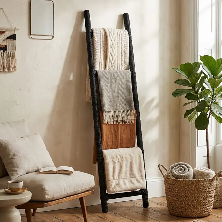 ESCALERA RATTÁN NEGRA (36A X 160H CM) 2
