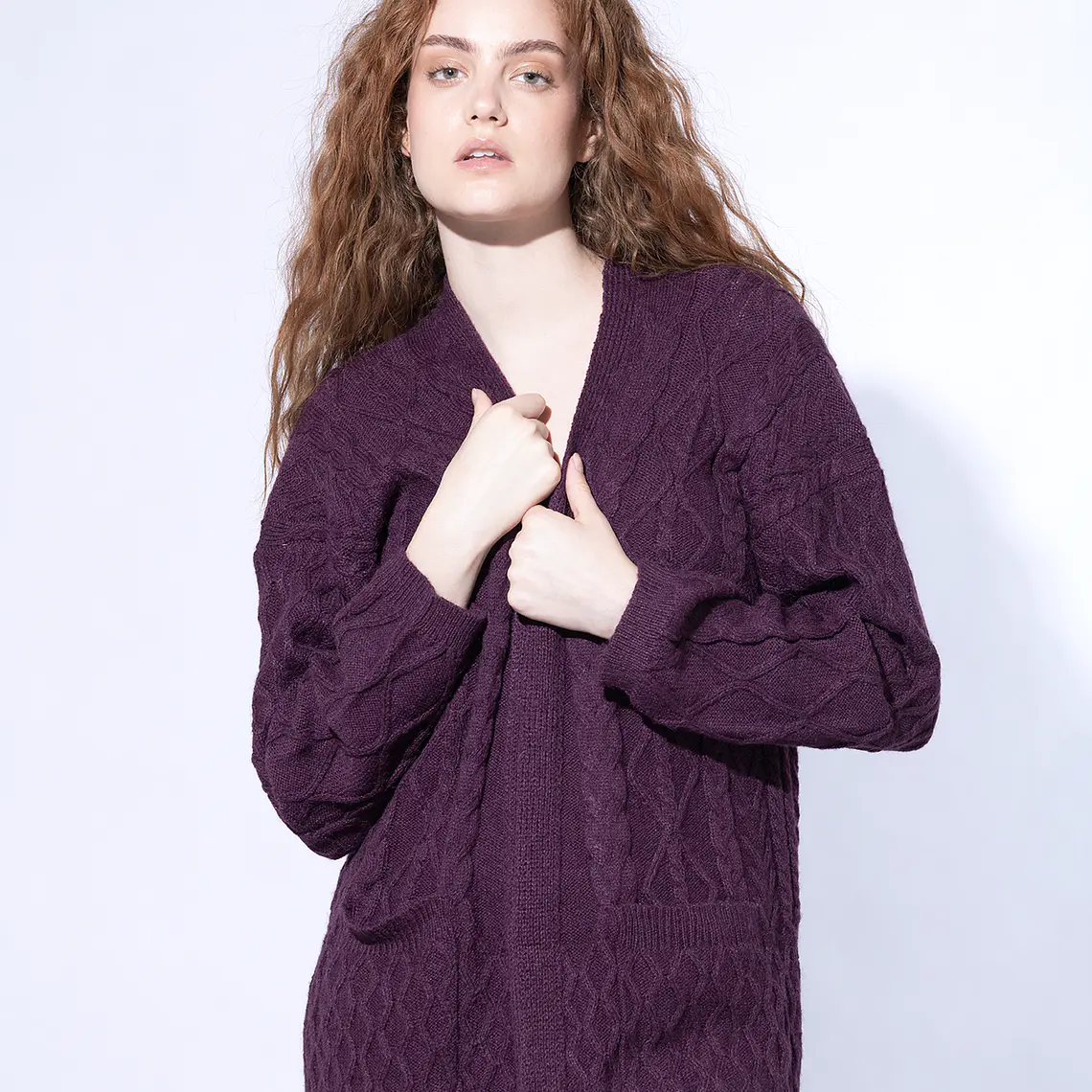 MUJER-LADY CARDIGAN MORADO (TALLAS S a L) 1