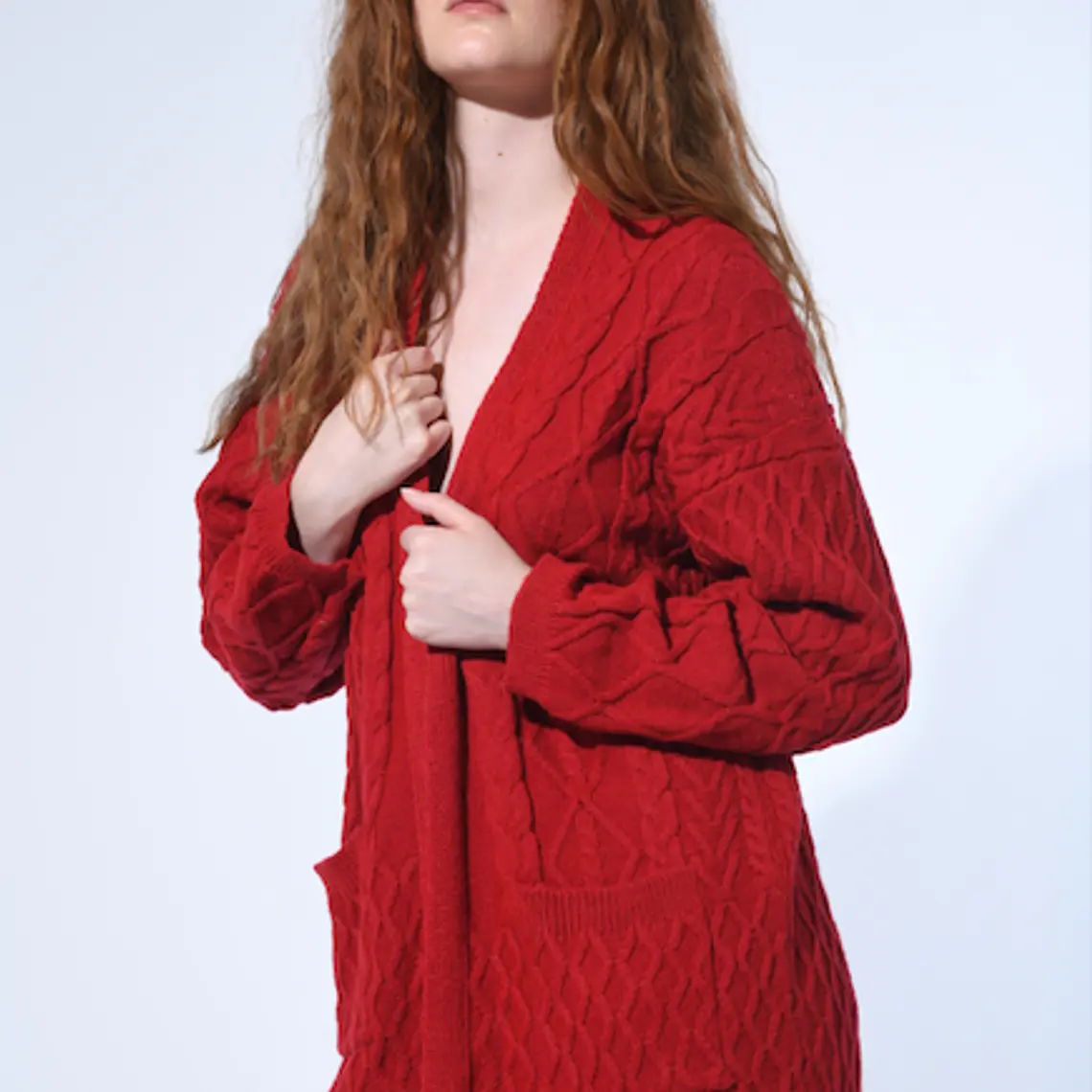 MUJER-LADY CARDIGAN ROJO (TALLAS S a L) 2