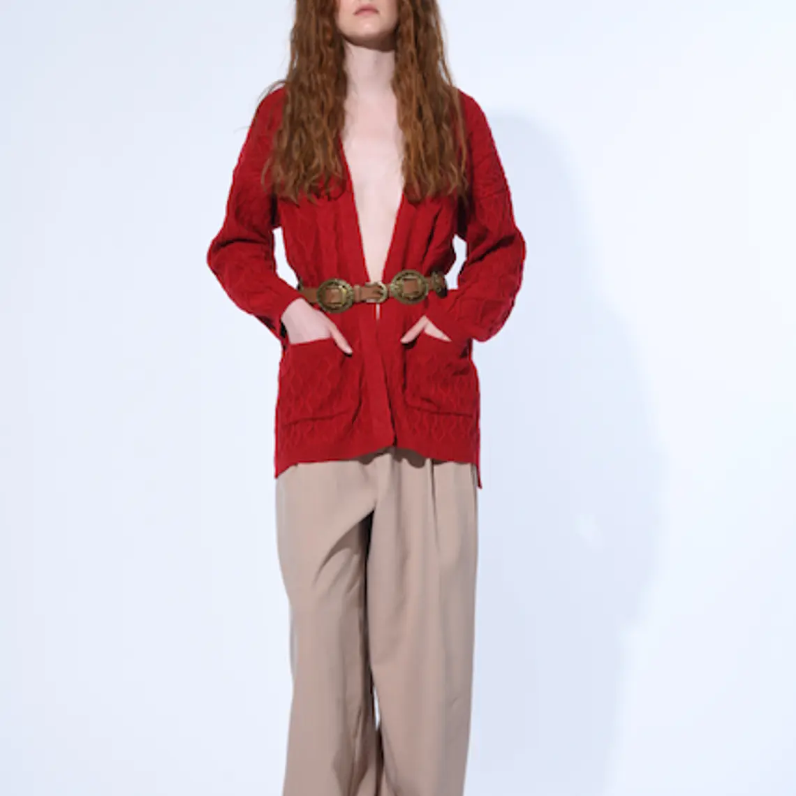 MUJER-LADY CARDIGAN ROJO (TALLAS S a L) 4