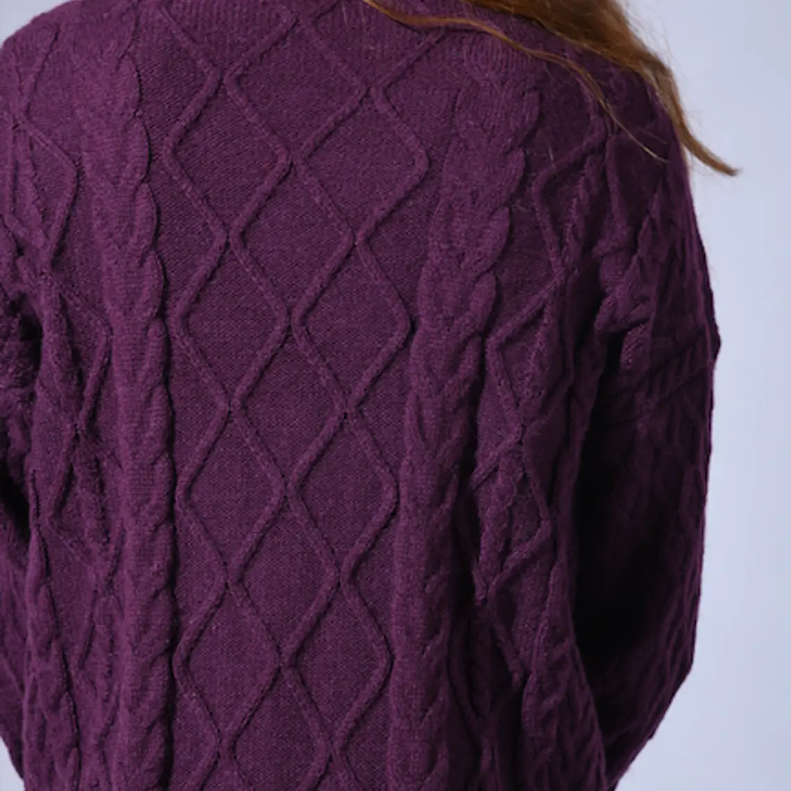 MUJER-LADY CARDIGAN MORADO (TALLAS S a L) 5