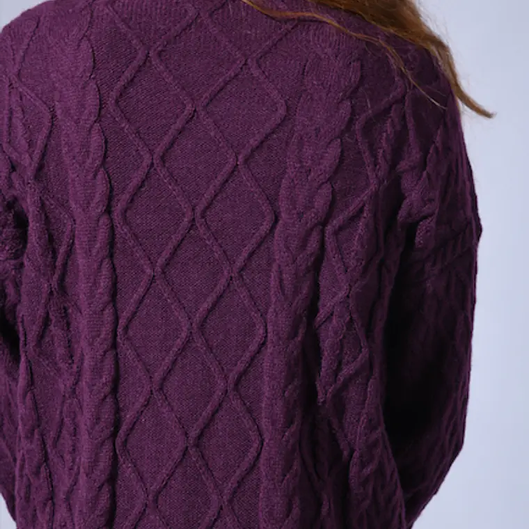 MUJER-LADY CARDIGAN MORADO (TALLAS S a L) 5