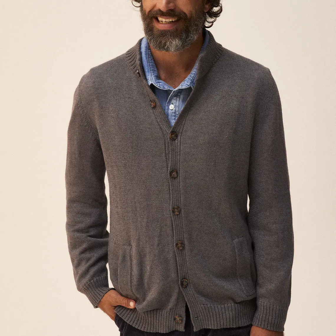 HOMBRE-REGENT CARDIGAN GREY (TALLA S y L) 1
