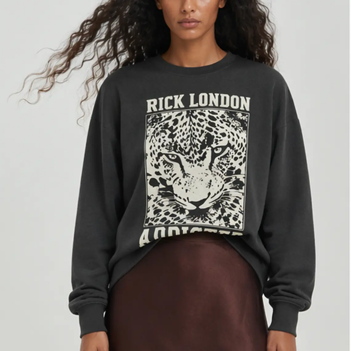 MUJER-ADDICTED SWEATSHIRT GREY (TALLA S y M) 1
