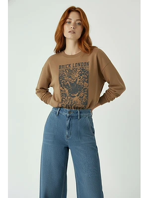 MUJER-ADDICTED SWEATSHIRT CAMEL (TALLA XS - S y L)