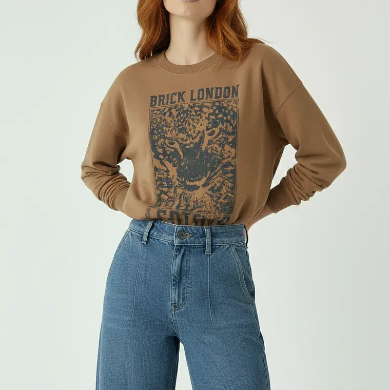 MUJER-ADDICTED SWEATSHIRT CAMEL (TALLA XS - S y L) 1