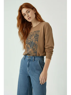 MUJER-ADDICTED SWEATSHIRT CAMEL (TALLA XS - S y L)