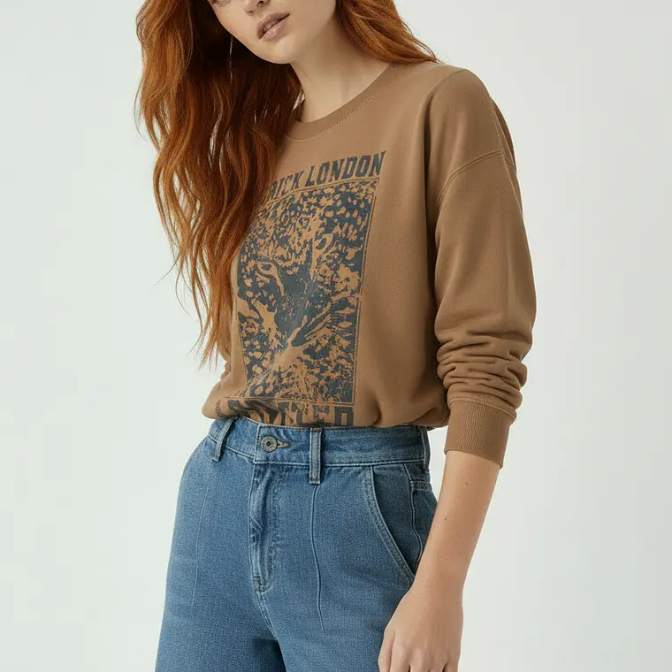 MUJER-ADDICTED SWEATSHIRT CAMEL (TALLA XS - S y L) 2