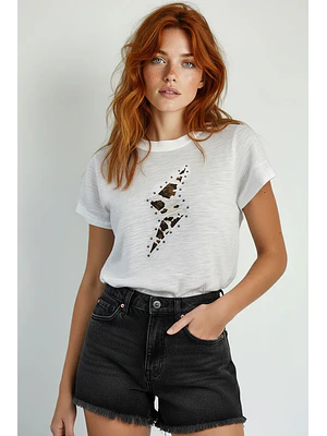 MUJER-COW RAY TEE (TALLA S)