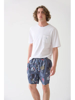HOMBRE-PHILL BOARDSHORT- GREY FLOWERS (TALLA L y XXL)