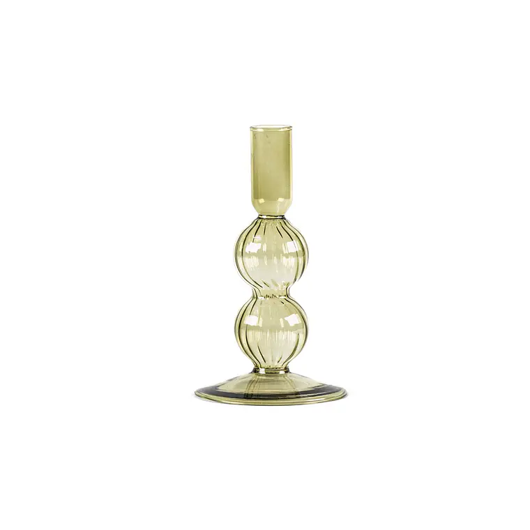 CANDELABRO SWIRL BUBBLES GREEN (9D X 16H CM) 1