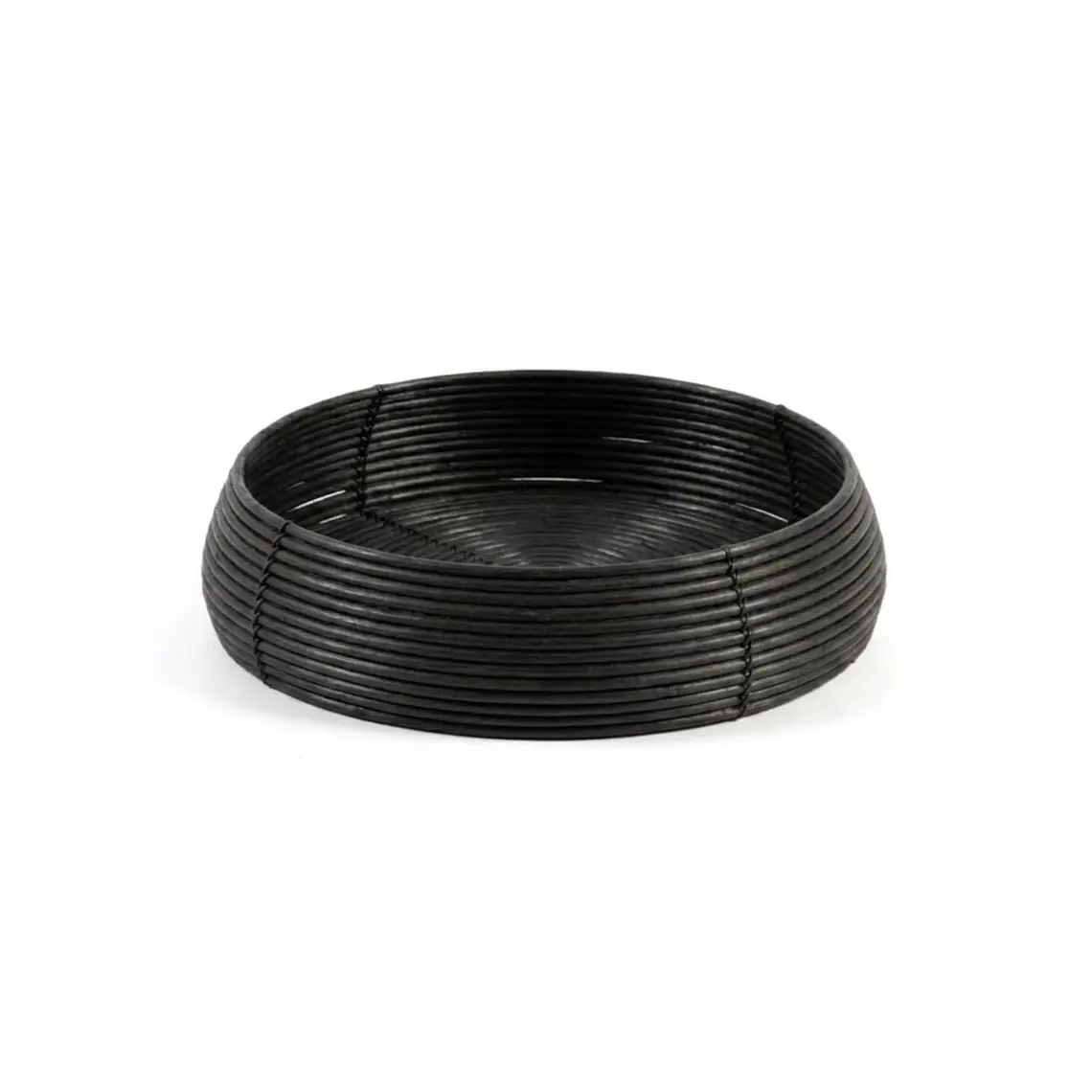 CANASTO BAJO REDONDO NEGRO RATTÁN (57D X 16H CM) 1