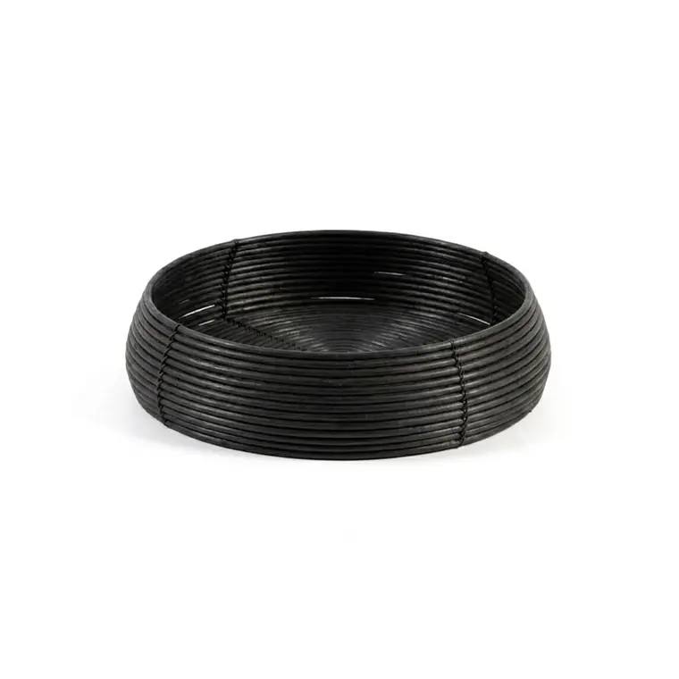 CANASTO BAJO REDONDO NEGRO RATTÁN (57D X 16H CM) 1