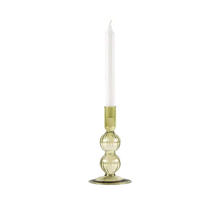 CANDELABRO SWIRL BUBBLES GREEN (9D X 16H CM) 3