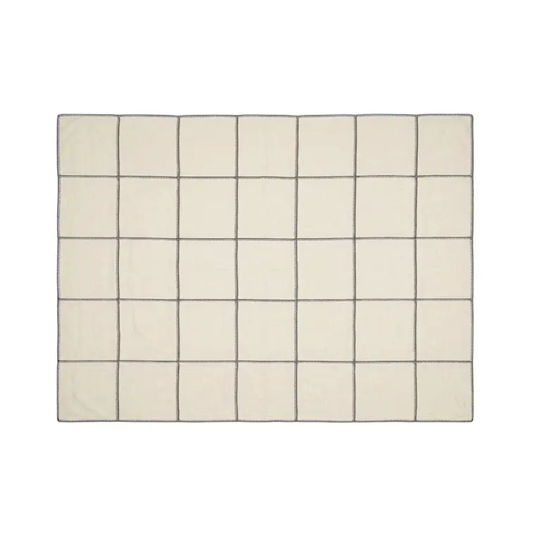 MANTA ALGODÓN PATCHWORK BORDE GRIS (180 X 240 CM) 2