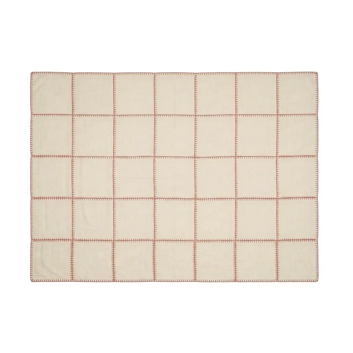 MANTA ALGODÓN PATCHWORK BORDE ROSA VIEJO (180 X 240 CM) 2