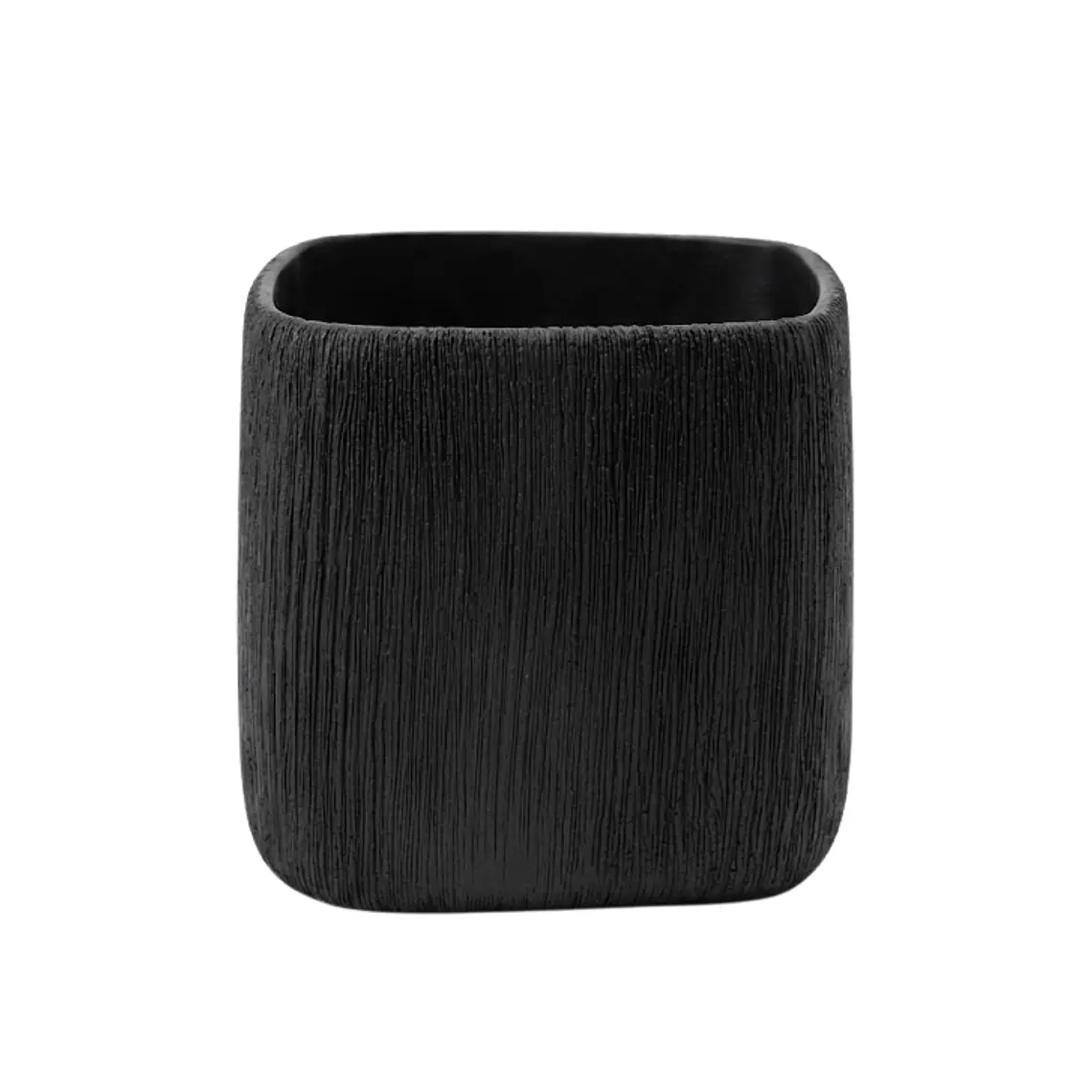 MACETERO PABLO CUADRADO TEXTURA NEGRO INDOOR (21 X 21 X 21H CM) 1