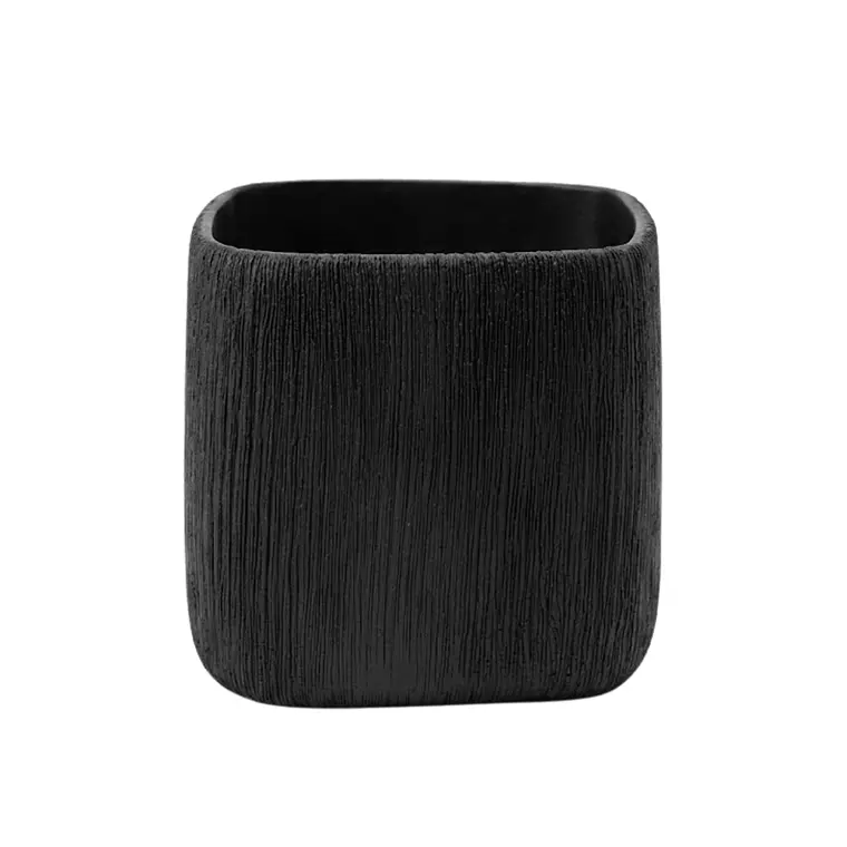 MACETERO PABLO CUADRADO TEXTURA NEGRO INDOOR (21 X 21 X 21H CM) 1