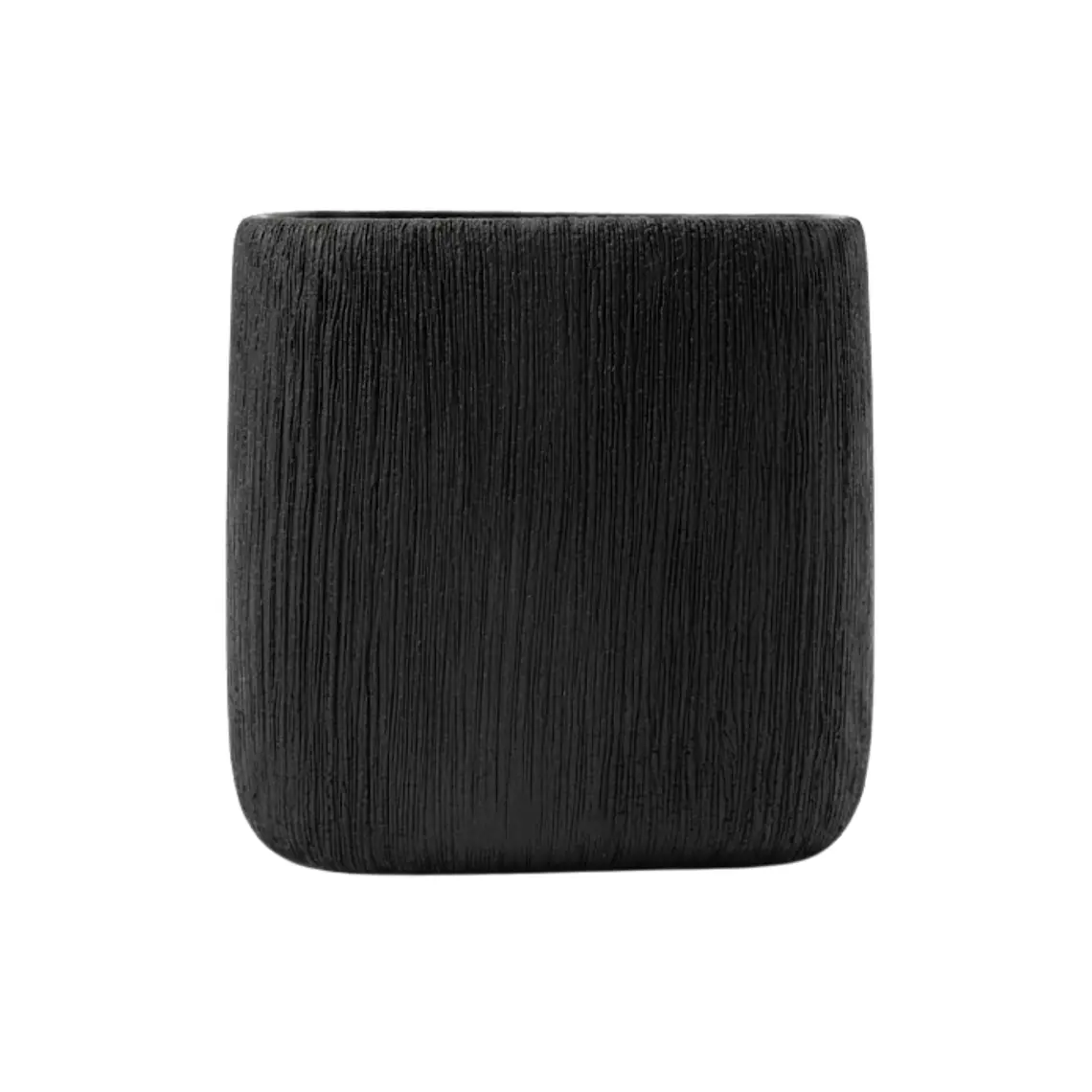 MACETERO PABLO CUADRADO TEXTURA NEGRO INDOOR (21 X 21 X 21H CM) 2