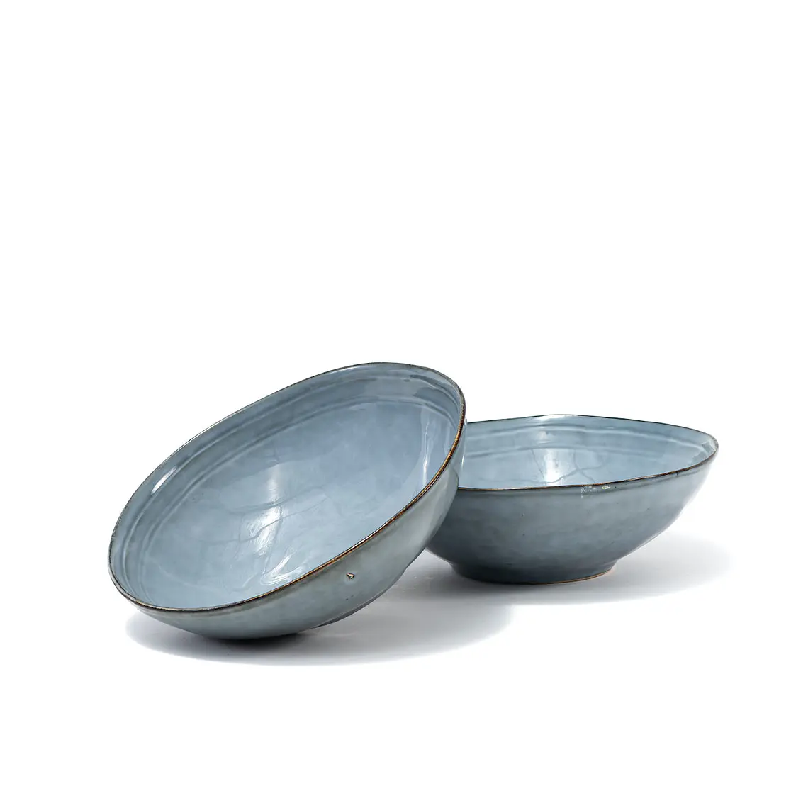FUENTE GRES CON LINEAS ARRIBA CELESTE (25D X 7.5H CM) 2