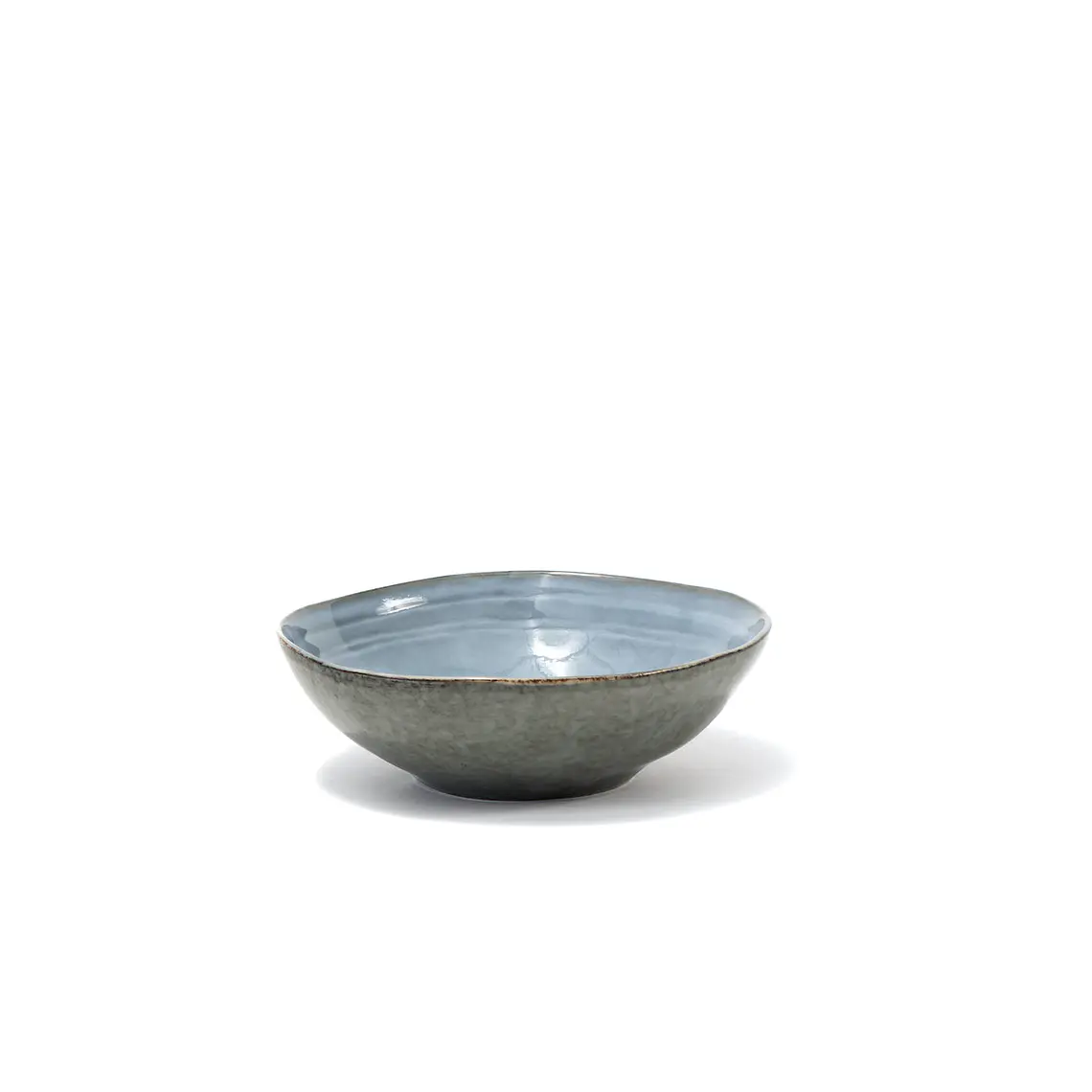 FUENTE GRES CON LINEAS ARRIBA CELESTE (25D X 7.5H CM) 3