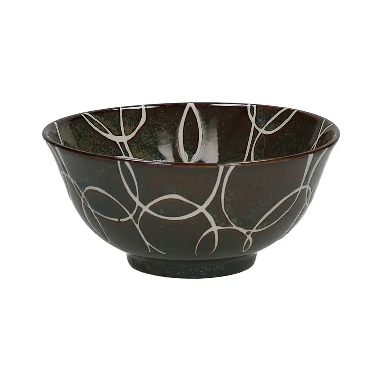 CERÁMICA BLOOM - BOWL PORCELANA BRONCE CÍRCULOS BLANCOS (15D X 7H CM) 1