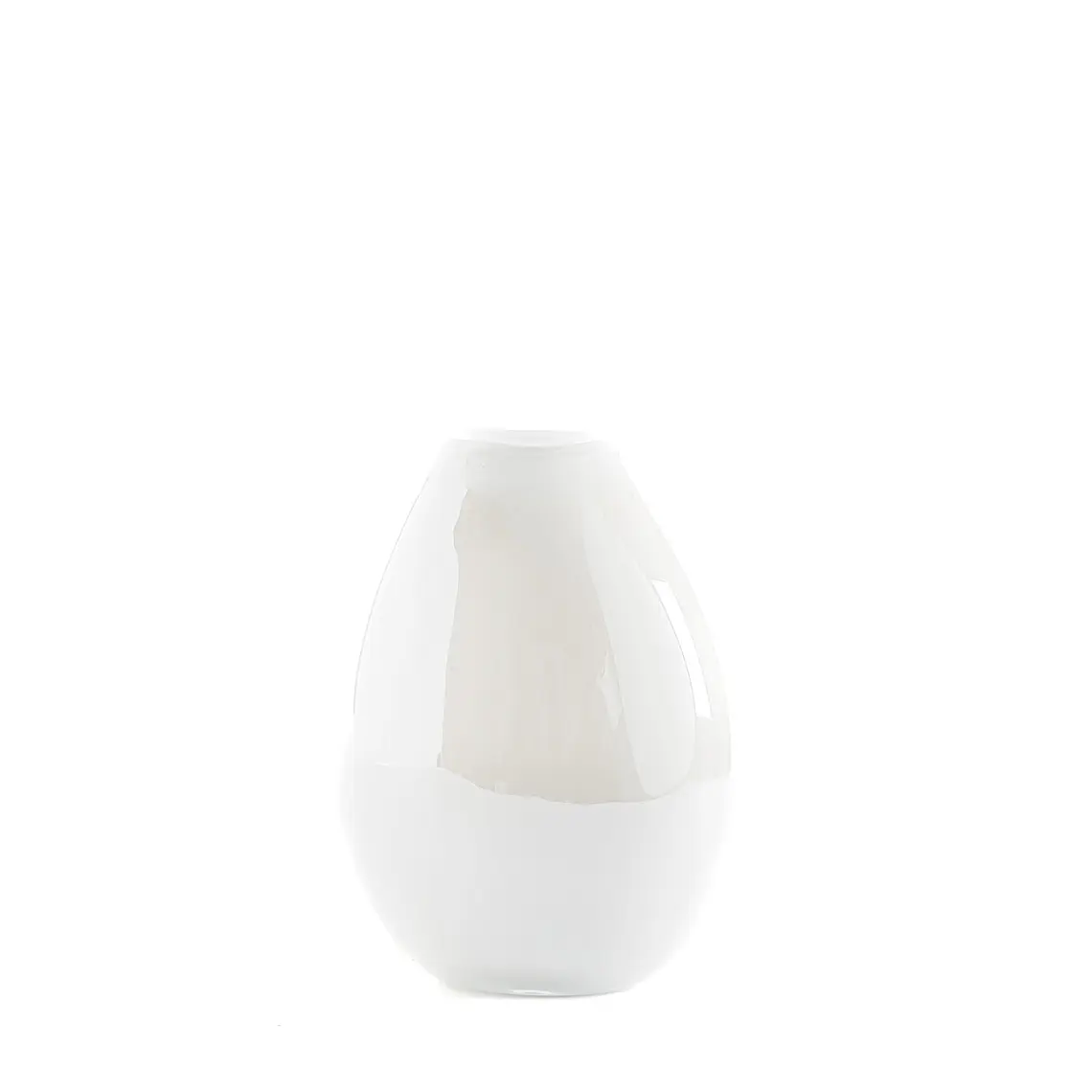 VIDRIO - FLORERO OVAL BLANCO (23 X 16.5 X 30H CM) 1