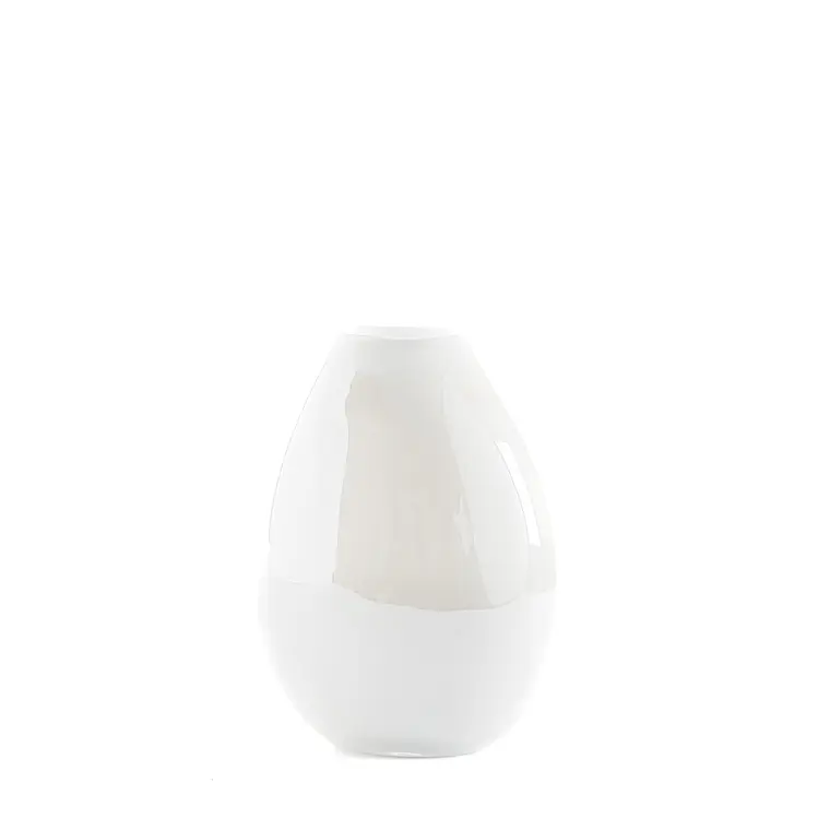 VIDRIO - FLORERO OVAL BLANCO (23 X 16.5 X 30H CM) 1