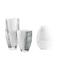 VIDRIO - FLORERO OVAL BOCA ANCHA BLANCO/GRISES (18.5D X 25H CM) - Miniatura 2