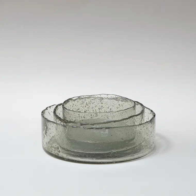 VIDRIO - FUENTE REDONDA CON BORDE IRREGULAR S (15D x 8H CM) 2
